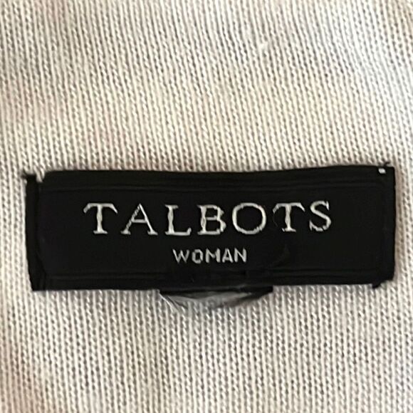 Talbots Woman Striped Sequin Top Short Sleeves Black - Ivory 2X - Picture 8 of 11